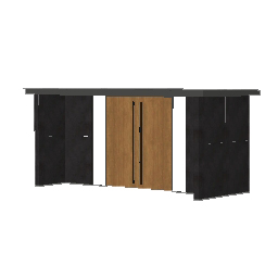 プラスGエントランス_開き門扉AH_シンメトリー納まり