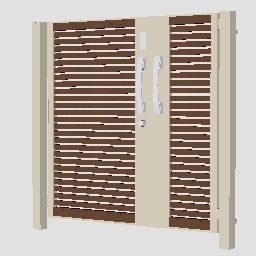 開き門扉AB_スマートロックシステム_FamiLock_ウッディ_YS1型